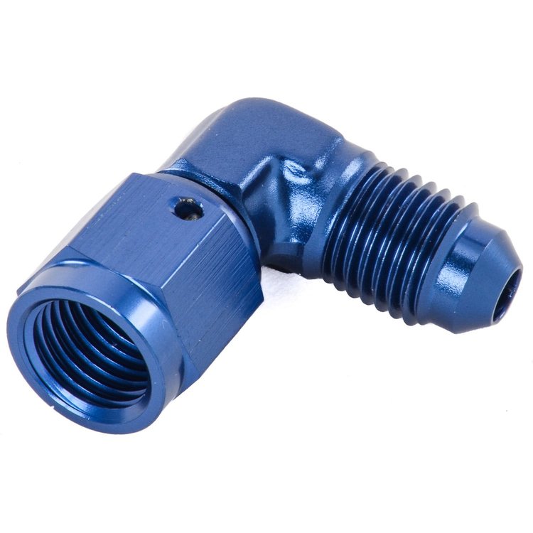 AN Female to AN Male 90-Degree Union [-4 AN Female Swivel to -4 AN Male, Blue]