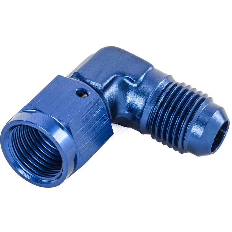 AN Female to AN Male 90-Degree Union [-6 AN Female Swivel to -6 AN Male, Blue]