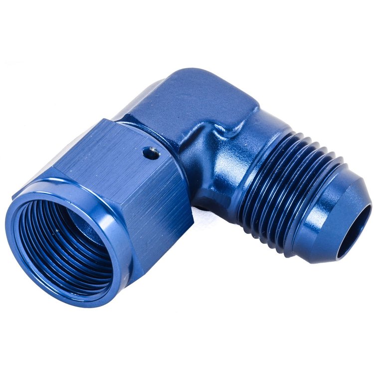 AN Female to AN Male 90-Degee Union [-8 AN Female Swivel to -8 AN Male, Blue]