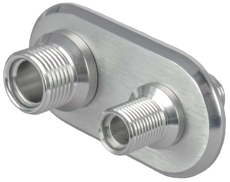 Firewall Bulkhead 2-Port Polished Aluminum