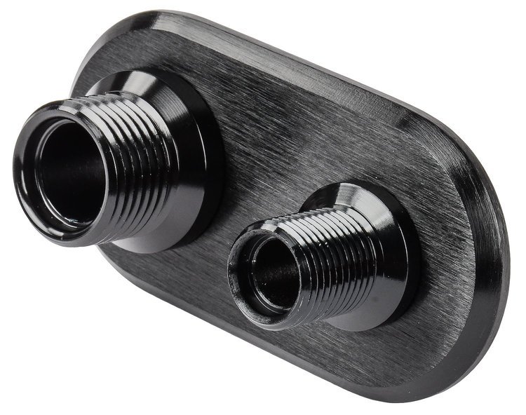 Firewall Bulkhead 2-Port Black Aluminum