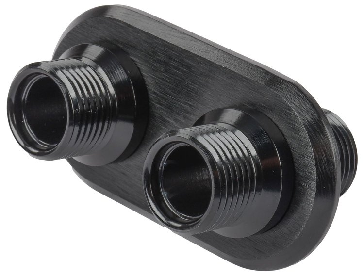 Firewall Bulkhead 2-Port Black Aluminum