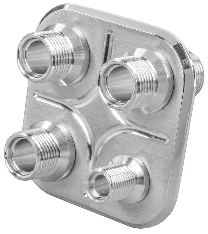 Firewall Bulkhead 4-Port Polished Aluminum