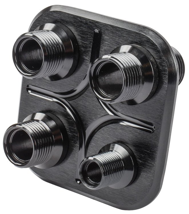 Firewall Bulkhead 4-Port Black Aluminum