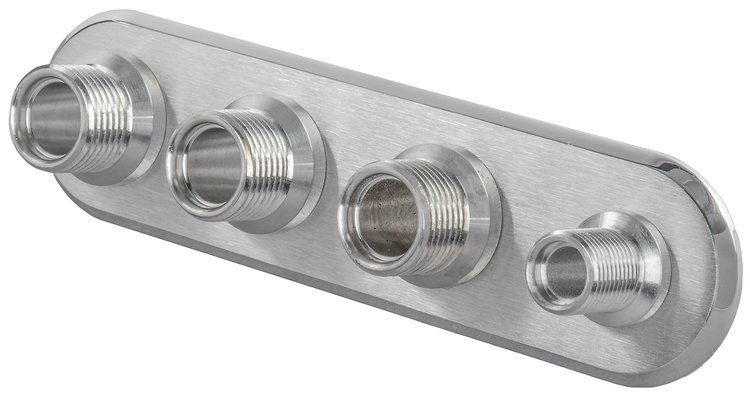 Firewall Bulkhead 4-Port Polished Aluminum