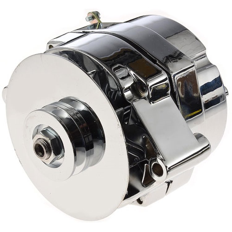 1-Wire GM Alternator 100 amps V-Belt Pulley [Chrome Plated Finish]