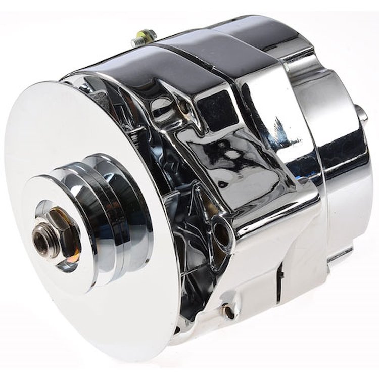 1-Wire GM Alternator 80 amps V-Belt Pulley [Chrome Plated Finish]