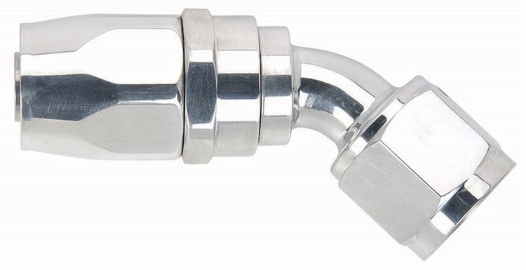 Polished 45° Swivel Hose End -10AN