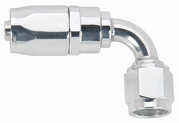 Polished 90° Swivel Hose End -6AN