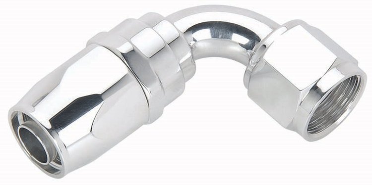 Polished 90° Swivel Hose End -10AN