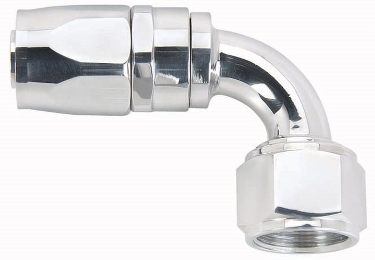 Polished 90° Swivel Hose End -12AN