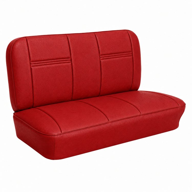 Bench Seat Upholstery for 1955 (2nd Series)-1959 Chevrolet/GMC Trucks, w/Dual Inserts [Red]