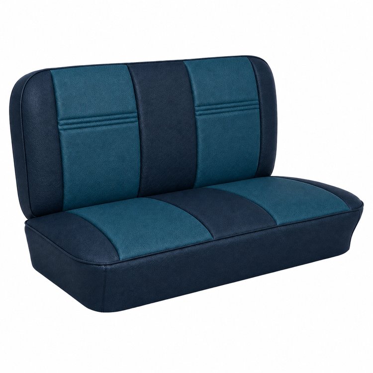 Bench Seat Upholstery for 1955 (2nd Series)-1959 Chevrolet/GMC Trucks, w/Dual Inserts [2-Tone Blue]