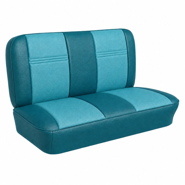 Bench Seat Upholstery for 1955 (2nd Series)-1959 Chevrolet/GMC Trucks, w/Dual Inserts [2-Tone Turquoise]