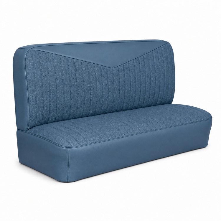 Bench Seat Upholstery for 1955 (2nd Series)-1959 Chevrolet/GMC Trucks, w/V-Insert & Vertical Pleats [Blue]
