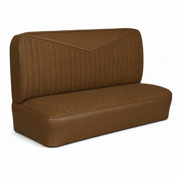Bench Seat Upholstery for 1955 (2nd Series)-1959 Chevrolet/GMC Trucks, w/V-Insert & Vertical Pleats [Saddle]