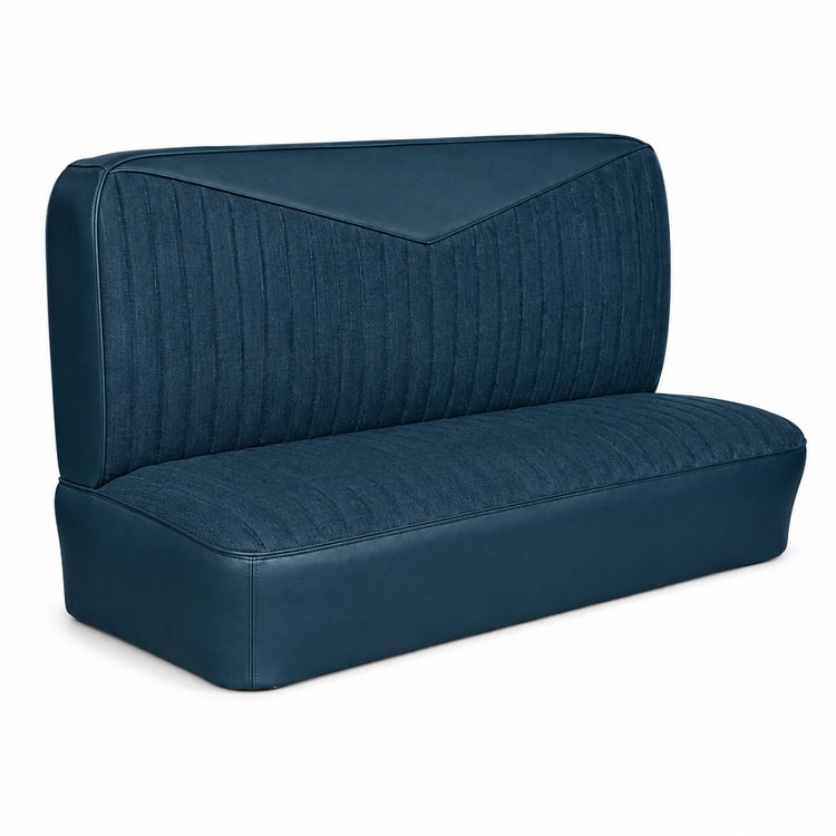 Bench Seat Upholstery for 1955 (2nd Series)-1959 Chevrolet/GMC Trucks, w/V-Insert & Vertical Pleats [Dark Blue]