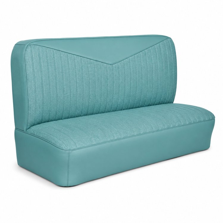 Bench Seat Upholstery for 1955 (2nd Series)-1959 Chevrolet/GMC Trucks, w/V-Insert & Vertical Pleats [Turquoise]
