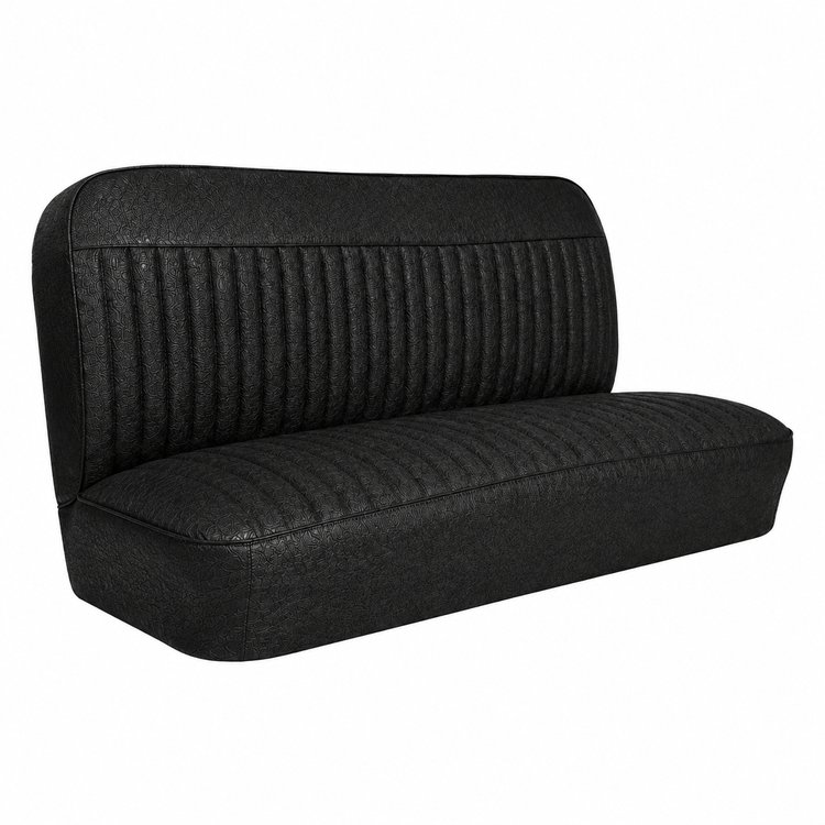 Bench Seat Upholstery for 1955 (2nd Series)-1959 Chevrolet/GMC Trucks, w/Horizontal Insert & Vertical Pleats [Black]