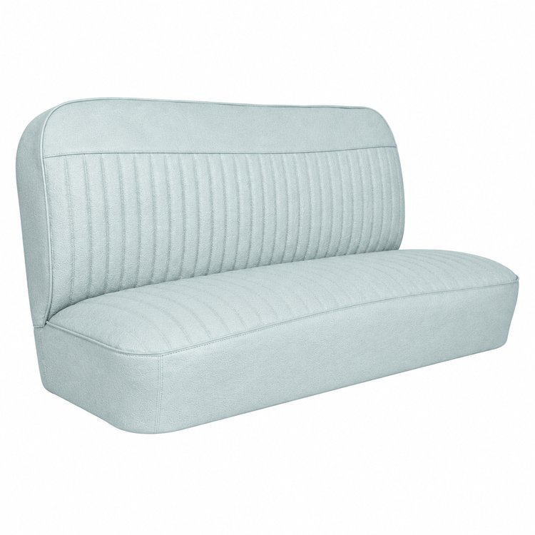 Bench Seat Upholstery for 1955 (2nd Series)-1959 Chevrolet/GMC Trucks, w/Horizontal Insert & Vertical Pleats [White]