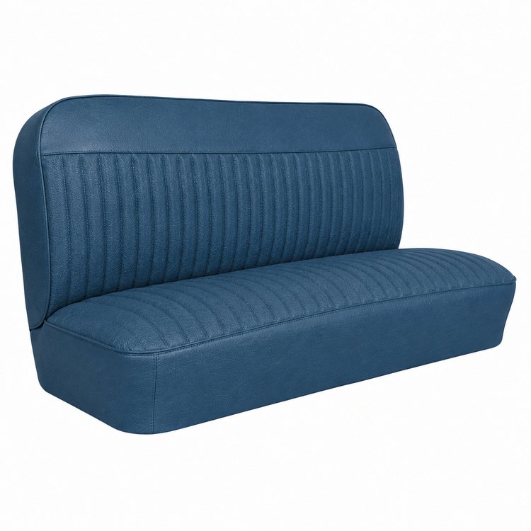Bench Seat Upholstery for 1955 (2nd Series)-1959 Chevrolet/GMC Trucks, w/Horizontal Insert & Vertical Pleats [Blue]