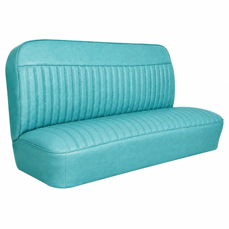 Bench Seat Upholstery for 1955 (2nd Series)-1959 Chevrolet/GMC Trucks, w/Horizontal Insert & Vertical Pleats [Turquoise]