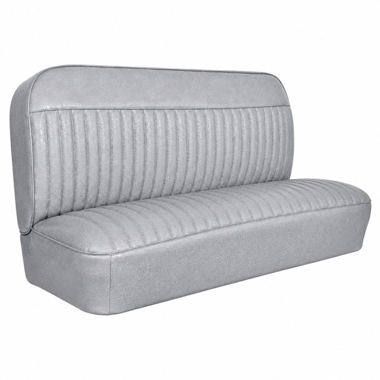 Bench Seat Upholstery for 1955 (2nd Series)-1959 Chevrolet/GMC Trucks, w/Horizontal Insert & Vertical Pleats [Silver]