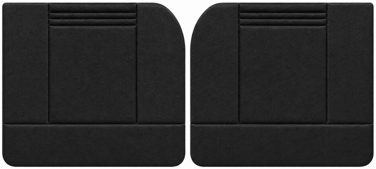 Front Door Panel Set for 1955 (2nd Series)-1959 Chevy/GMC Trucks, w/Wide Center Insert [Seville Vinyl, Black]
