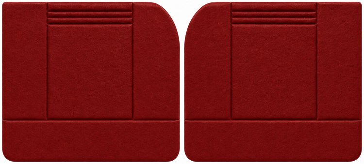 Front Door Panel Set for 1955 (2nd Series)-1959 Chevy/GMC Trucks, w/Wide Center Insert [Seville Vinyl, Red]