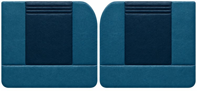 Front Door Panel Set for 1955 (2nd Series)-1959 Chevy/GMC Trucks, w/Wide Center Insert [Seville Vinyl, 2-Tone Blue]
