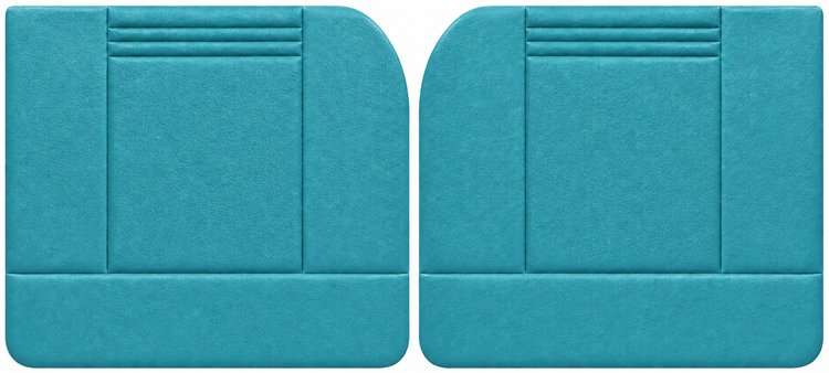 Front Door Panel Set for 1955 (2nd Series)-1959 Chevy/GMC Trucks, w/Wide Center Insert [Seville Vinyl, Turquoise]