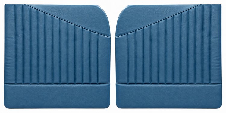 Front Door Panel Set for 1955 (2nd Series)-1959 Chevy/GMC Trucks, w/Vertical Pleats & Diagonal Insert [Seville Vinyl, Blue]
