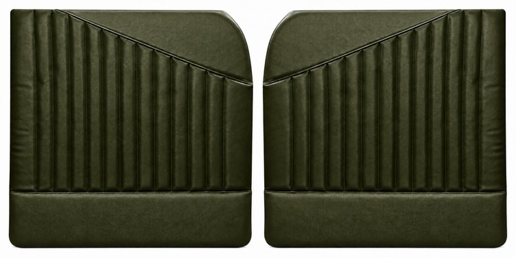 Front Door Panel Set for 1955 (2nd Series)-1959 Chevy/GMC Trucks, w/Vertical Pleats & Diagonal Insert [Seville Vinyl, Green]