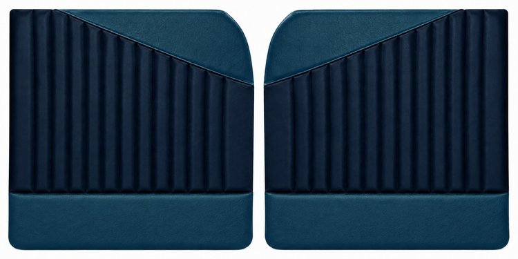 Front Door Panel Set for 1955 (2nd Series)-1959 Chevy/GMC Trucks, w/Vertical Pleats & Diagonal Insert [Seville Vinyl, 2-Tone Blu
