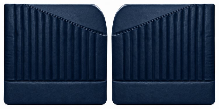 Front Door Panel Set for 1955 (2nd Series)-1959 Chevy/GMC Trucks, w/Vertical Pleats & Diagonal Insert [Seville Vinyl, Dark Blue]