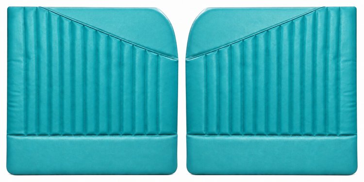 Front Door Panel Set for 1955 (2nd Series)-1959 Chevy/GMC Trucks, w/Vertical Pleats & Diagonal Insert [Seville Vinyl, Turquoise]