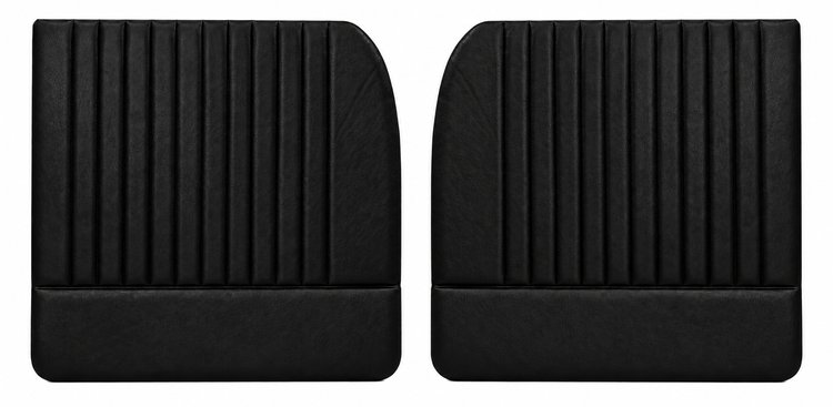 Front Door Panel Set for 1955 (2nd Series)-1959 Chevy/GMC Trucks, w/Vertical Pleats [Seville Vinyl, Black]