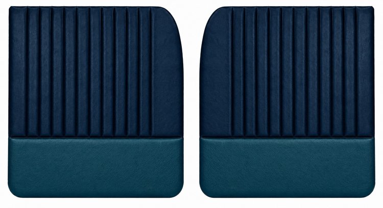 Front Door Panel Set for 1955 (2nd Series)-1959 Chevy/GMC Trucks, w/Vertical Pleats [Seville Vinyl, 2-Tone Blue]