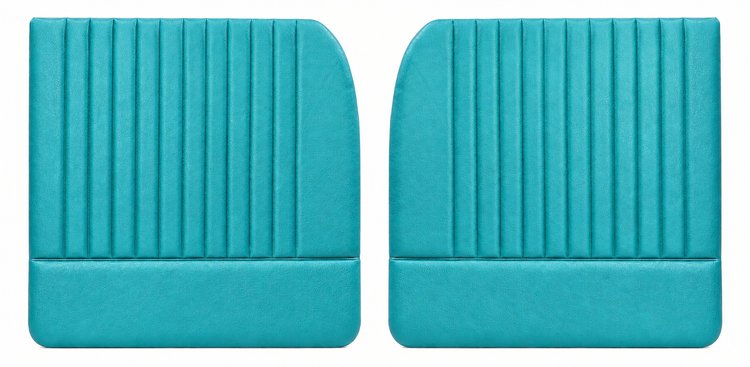 Front Door Panel Set for 1955 (2nd Series)-1959 Chevy/GMC Trucks, w/Vertical Pleats [Seville Vinyl, Turquoise]