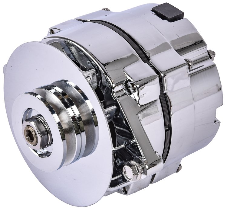 1-Wire GM Alternator 80 AMP Output V-Belt Pulley [Chrome Plated Finish]