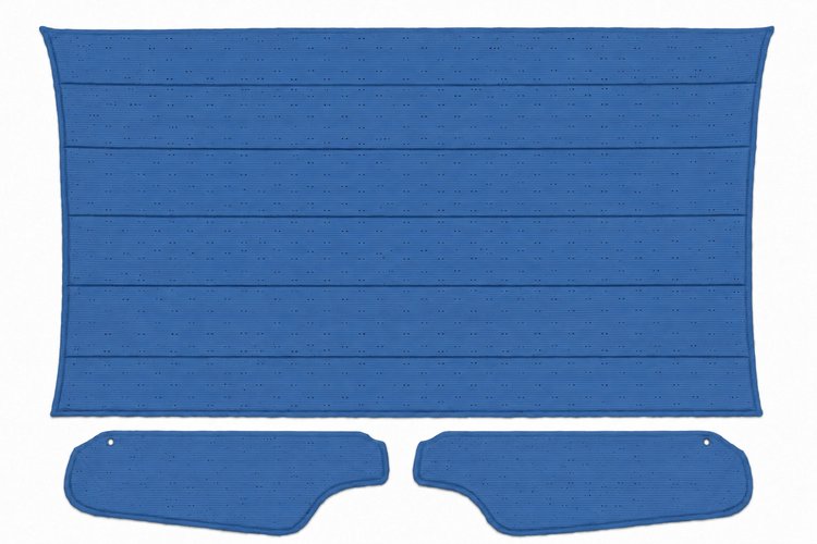 Headliner w/Sun Visors for 1971-1973 Chevy Camaro, Pontiac Firebird w/Deluxe Int. [Premier Perforated Grain Med. Blue Vinyl]