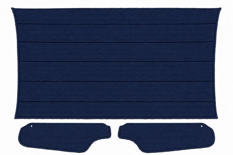 Headliner w/Sun Visors for 1971-1973 Chevy Camaro, Pontiac Firebird w/Deluxe Int. [Premier Perforated Grain Dark Blue Vinyl]