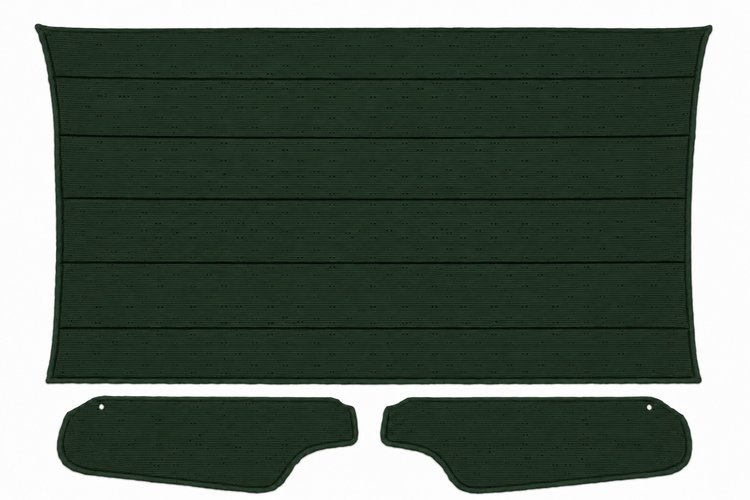 Headliner w/Sun Visors for 1971-1973 Chevy Camaro, Pontiac Firebird w/Deluxe Int. [Premier Perforated Grain Dark Green Vinyl]