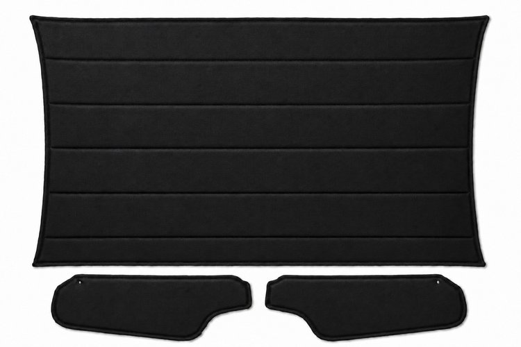 Headliner w/Sun Visors for 1971-1973 Chevy Camaro, Pontiac Firebird w/Deluxe Int. [Premier Non-Perforated Grain Black Vinyl]