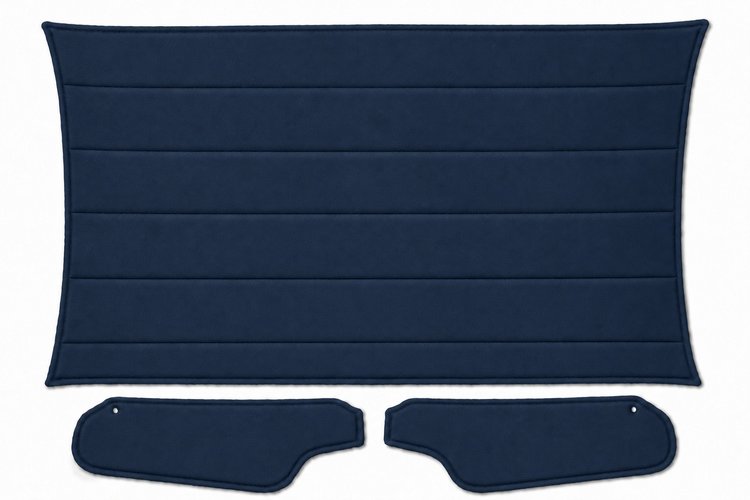 Headliner w/Sun Visors for 1971-1973 Chevy Camaro, Pontiac Firebird w/Deluxe Int. [Premier Non-Perforated Grain Dark Blue Vinyl]