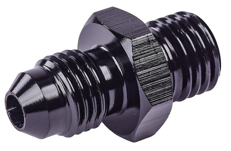 AN to Metric Adapter Fitting [-4 AN Male to 12mm x 1.5 Male, Black]