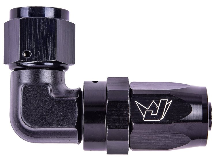 AN 90-Degree Forged Swivel Hose End [-8 AN Female to -8 AN Hose]