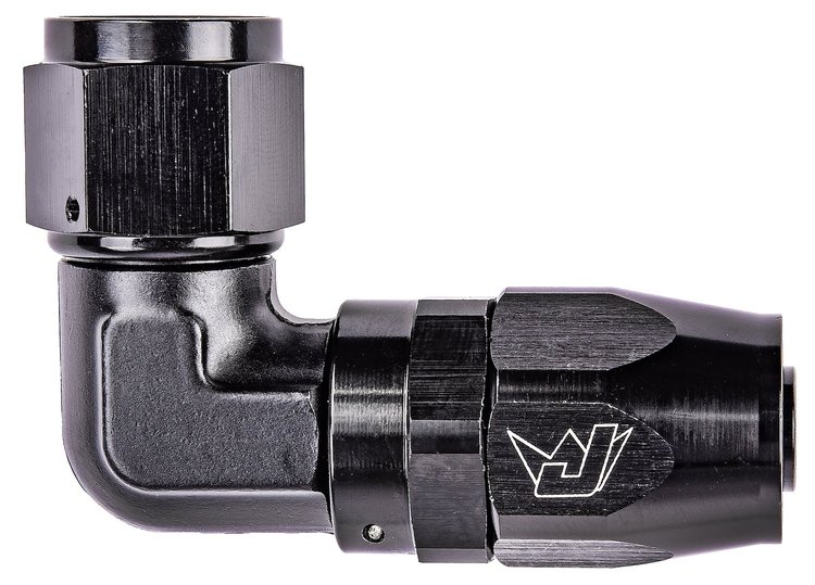 AN 90-Degree Forged Swivel Hose End [-10 AN Female to -10 AN Hose]