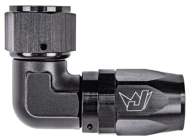 AN 90-Degree Forged Swivel Hose End [-12 AN Female to -12 AN Hose]