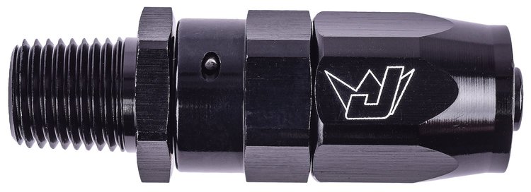 AN to NPT Straight Max Flow Swivel Hose End [1/4 in. NPT Male to -6 AN Hose, Black]